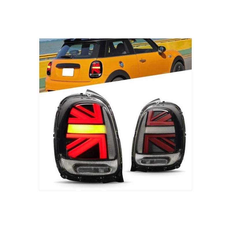 Archaic Full Tail Lights Assembly For Mini F55 59 2014 2021 Black Red