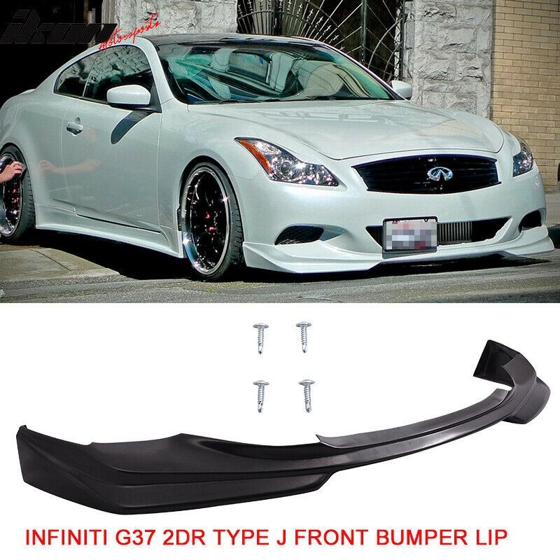 IkonMotrsports 08-14 Infiniti G37 Coupe Q60 Type J Front Bumper Lip PU