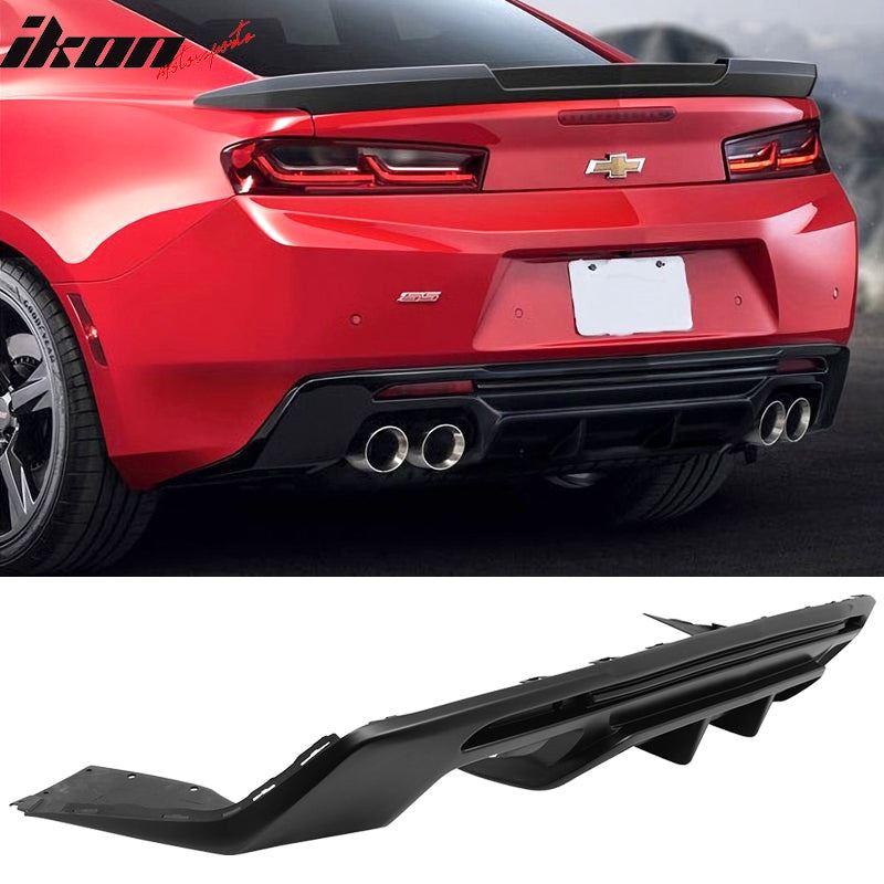 IKON MOTORSPORTS 2016-2023 Chevy Camaro Quad Exhaust Rear Bumper Diffuser