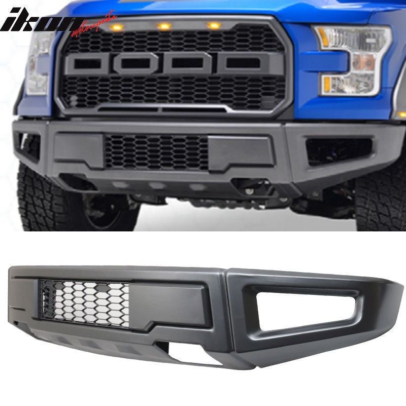 15-17 F150 New Raptor Style Front Bumper Conversion Replacement Cover Gray